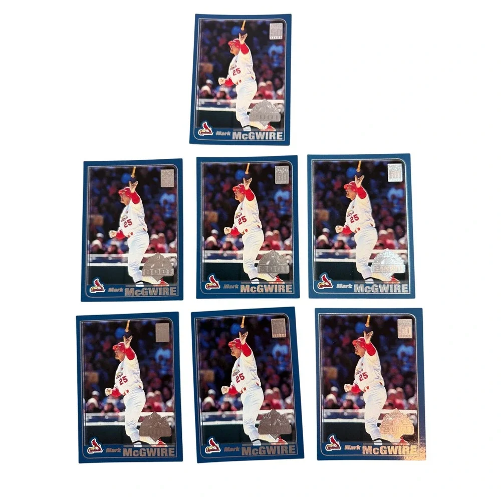 Mark McGwire 2001 Topps Baseball Card Lot of 7 Cardinals Blue Border #18 MLB